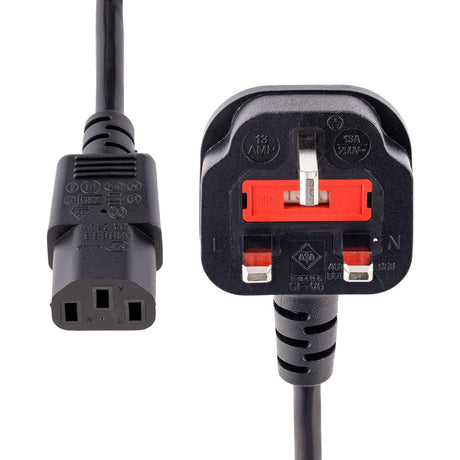 StarTech.com 6 ft Standard UK Computer Power Cord - Power cable - IEC 320 EN 60320 C13 (F) - BS 1363 (M) — PXT101UK