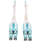 Eaton Tripp Lite Series 10Gb/40Gb/100Gb Duplex Multimode 50/125 OM3 LSZH Fiber Patch Cable with Push/Pull Tab Connectors (LC/LC), Aqua, 1M (3.3 ft.) — N820-01M-T