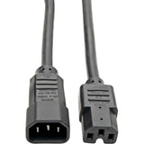 Eaton Tripp Lite Series Power Cord C14 to C15 - Heavy-Duty, 15A, 250V, 14 AWG, 10 ft. (3.05 m), Black — P018-010