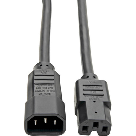 Eaton Tripp Lite Series Power Cord C14 to C15 - Heavy-Duty, 15A, 250V, 14 AWG, 10 ft. (3.05 m), Black — P018-010