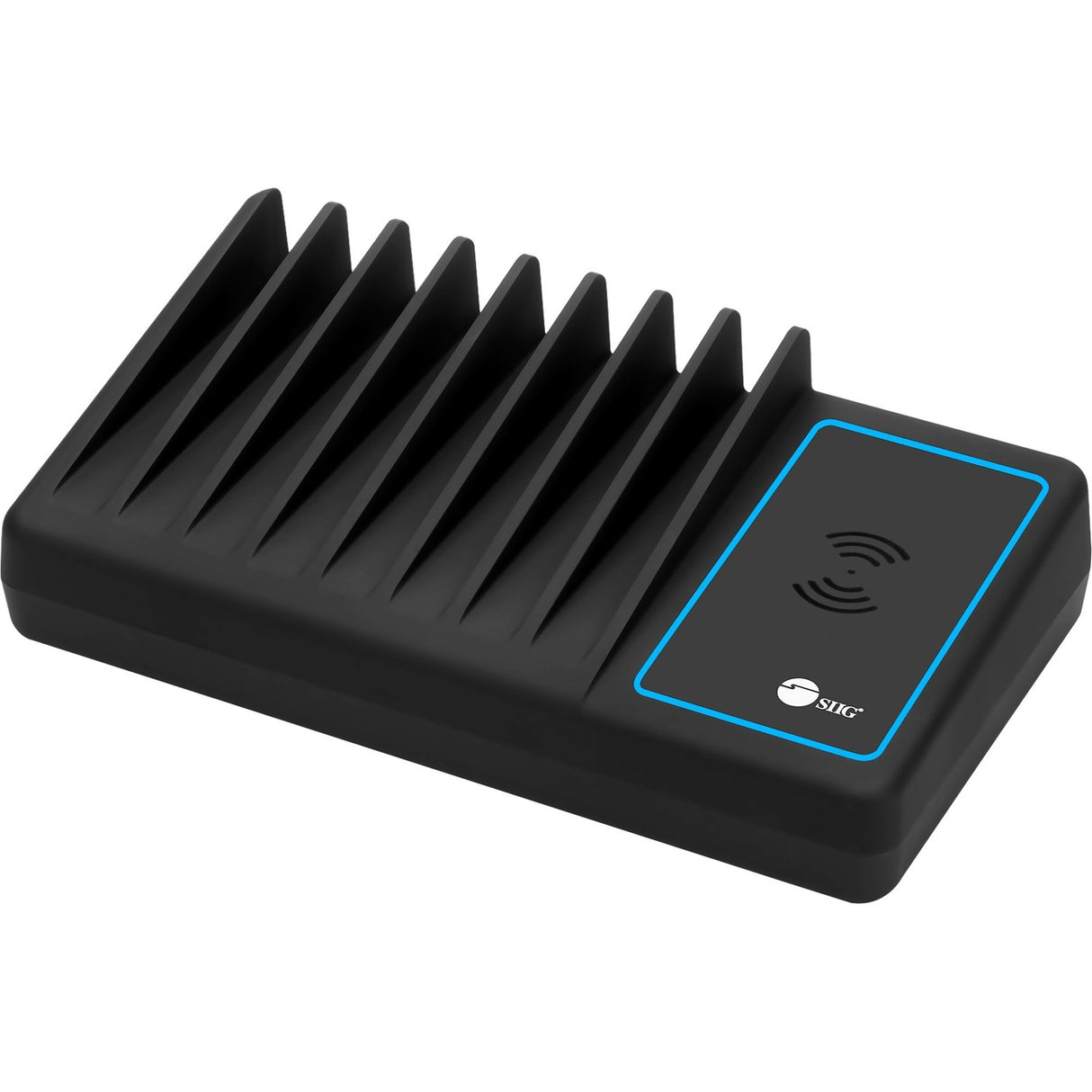 SIIG 10-Port USB-A/C & Wireless Charging Station With Ambient Light Deck — AC-PW1H11-S1