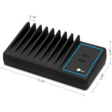 SIIG 10-Port USB-A/C & Wireless Charging Station With Ambient Light Deck — AC-PW1H11-S1