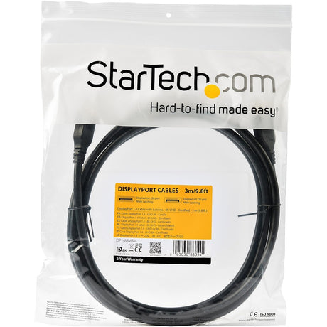 StarTech.com 3 m VESA Certified DisplayPort 1.4 Cable - 8K 60Hz HBR3 HDR - 10 ft Super UHD 4K 120Hz - DP to DP Video Monitor Cord M/M — DP14MM3M