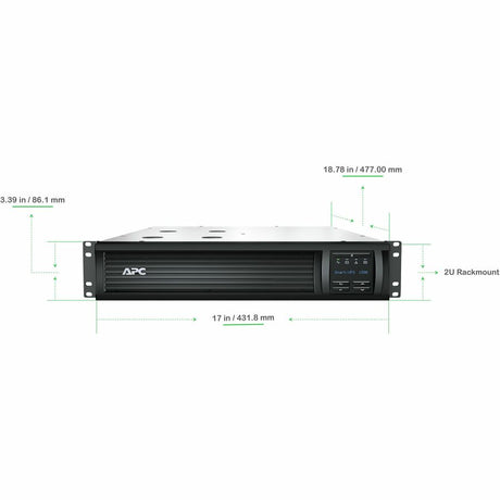 APC Smart-UPS, Line Interactive, 1500VA, Rackmount 2U, 120V, 6x NEMA 5-15R outlets, SmartConnect Port+SmartSlot, AVR, LCD — SMT1500RM2UC