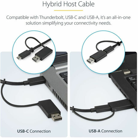 StarTech.com Universal Laptop Docking Station, Hybrid USB-C & USB-A Dock, Dual 4K DP & HDMI, 100W PD, Mac / Windows / Chrome OS, GbE — DK30C2DPEP
