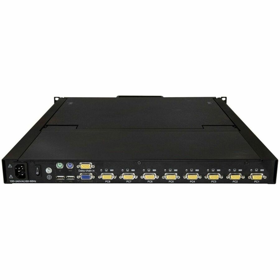 StarTech.com 8 Port Rackmount KVM Console w/ Cables - Integrated KVM Switch w/ 19" LCD - 1U LCD KVM Drawer 50000 MTBF - USB + VGA Support — RKCONS1908K