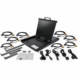 StarTech.com 8 Port Rackmount KVM Console w/ Cables - Integrated KVM Switch w/ 19" LCD - 1U LCD KVM Drawer 50000 MTBF - USB + VGA Support — RKCONS1908K