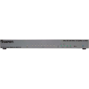 Gefen 4K Ultra HD 600 MHz HDMI Splitter, 8x Ultra HD Display, 4K 60Hz, HDR, Deep Color, HDCP 2.2, Dolby Atmos, DTS-X, 3D Pass-Through, Cascading, EDID Management, Audio Control, Video Distribution — EXT-UHD600-18