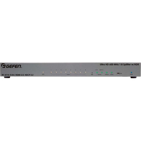 Gefen 4K Ultra HD 600 MHz HDMI Splitter, 8x Ultra HD Display, 4K 60Hz, HDR, Deep Color, HDCP 2.2, Dolby Atmos, DTS-X, 3D Pass-Through, Cascading, EDID Management, Audio Control, Video Distribution — EXT-UHD600-18