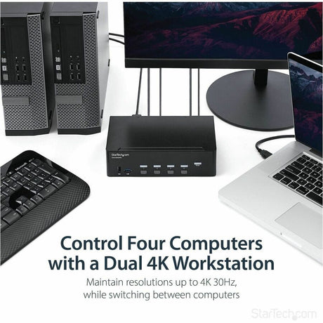 StarTech.com 4 Port HDMI KVM Switch - 4K 30Hz - Dual Display — SV431DHD4KU