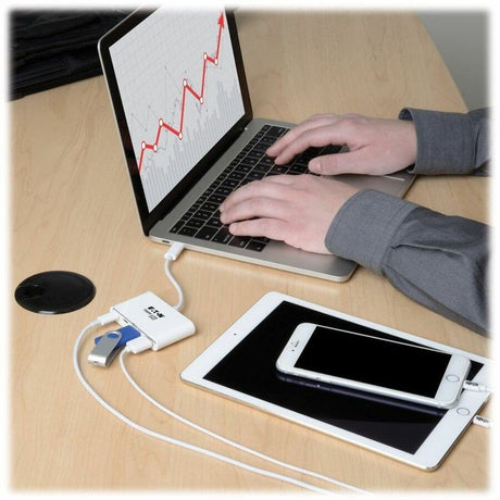 Eaton Tripp Lite Series 4-Port USB-C Hub, USB 3.x (5Gbps), 2x USB-A, 2x USB-C, White — U460-004-2A2C