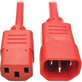 Eaton Tripp Lite Series Heavy-Duty PDU Power Cord, C13 to C14 - 15A, 250V, 14 AWG, 6 ft. (1.83 m), Red — P005-006-ARD