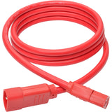 Eaton Tripp Lite Series Heavy-Duty PDU Power Cord, C13 to C14 - 15A, 250V, 14 AWG, 6 ft. (1.83 m), Red — P005-006-ARD