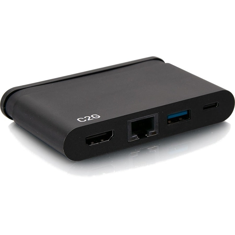 C2G USB C Dock with HDMI, USB, Ethernet, USB C & Power Delivery up to 100W — C2G54455