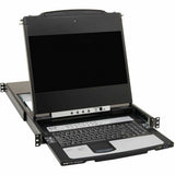 Eaton Tripp Lite Series NetDirector 16-Port DisplayPort KVM Switch Console with 17 in. LCD, IP Remote Access, Dual Rail, 1U Rack-Mount, TAA — B030-DP16-17DIP