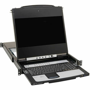 Eaton Tripp Lite Series NetDirector 16-Port DisplayPort KVM Switch Console with 17 in. LCD, IP Remote Access, Dual Rail, 1U Rack-Mount, TAA — B030-DP16-17DIP
