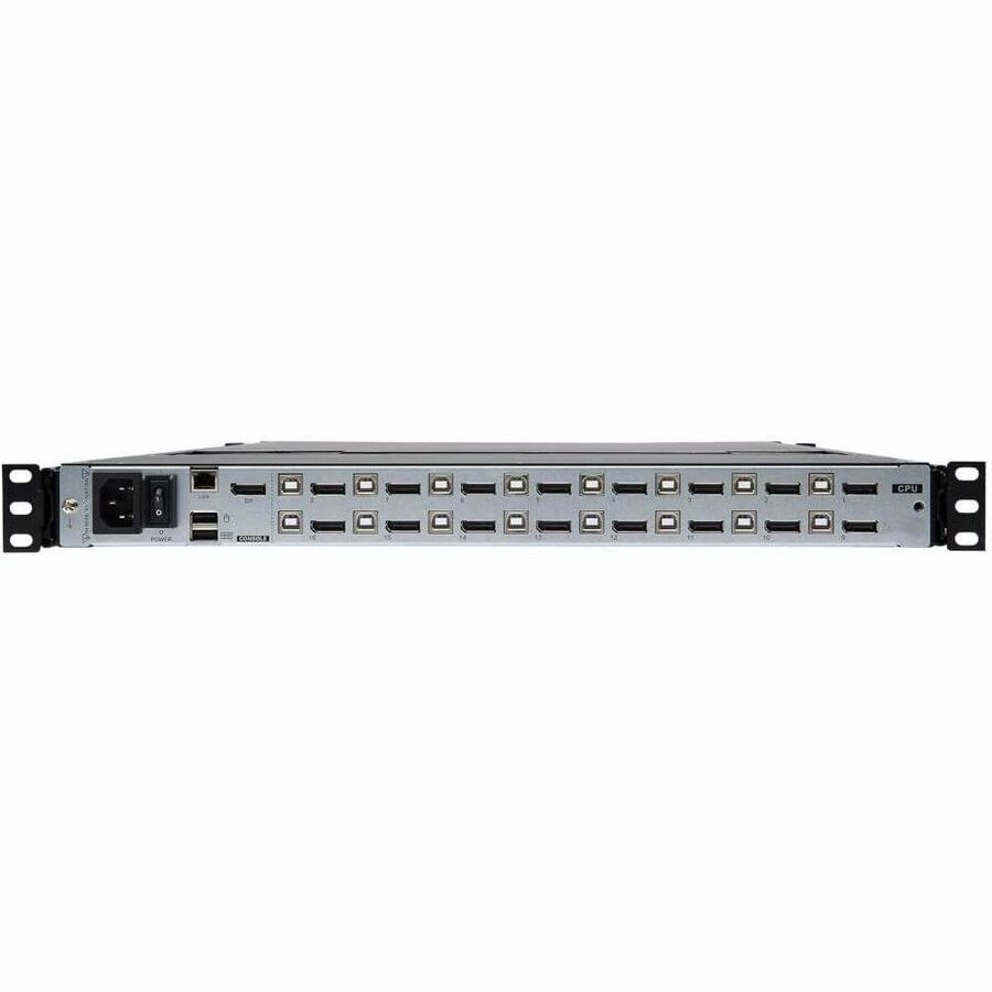 Eaton Tripp Lite Series NetDirector 16-Port DisplayPort KVM Switch Console with 17 in. LCD, IP Remote Access, Dual Rail, 1U Rack-Mount, TAA — B030-DP16-17DIP