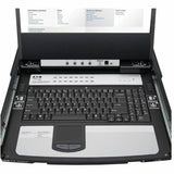 Eaton Tripp Lite Series NetDirector 16-Port DisplayPort KVM Switch Console with 17 in. LCD, IP Remote Access, Dual Rail, 1U Rack-Mount, TAA — B030-DP16-17DIP