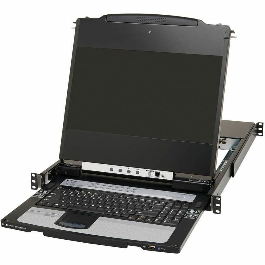 Eaton Tripp Lite Series NetDirector 16-Port DisplayPort KVM Switch Console with 17 in. LCD, IP Remote Access, Dual Rail, 1U Rack-Mount, TAA — B030-DP16-17DIP