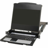 Eaton Tripp Lite Series NetDirector 16-Port DisplayPort KVM Switch Console with 17 in. LCD, IP Remote Access, Dual Rail, 1U Rack-Mount, TAA — B030-DP16-17DIP