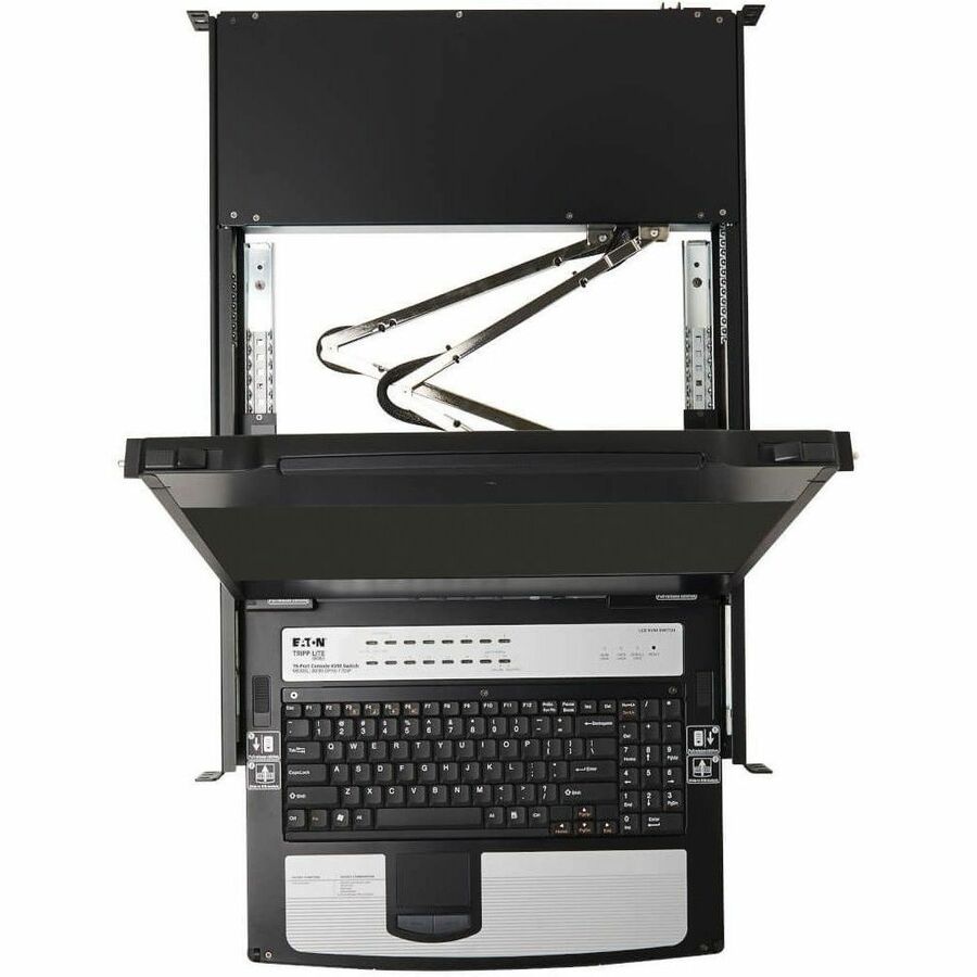 Eaton Tripp Lite Series NetDirector 16-Port DisplayPort KVM Switch Console with 17 in. LCD, IP Remote Access, Dual Rail, 1U Rack-Mount, TAA — B030-DP16-17DIP