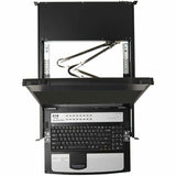Eaton Tripp Lite Series NetDirector 16-Port DisplayPort KVM Switch Console with 17 in. LCD, IP Remote Access, Dual Rail, 1U Rack-Mount, TAA — B030-DP16-17DIP