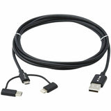 Eaton Tripp Lite Series Universal USB-A to Lightning, USB Micro-B and USB-C Sync/Charge Cable (M/3xM), MFi Certified, Black, 6 ft. (1.8 m) — M101-006-LMC-BK