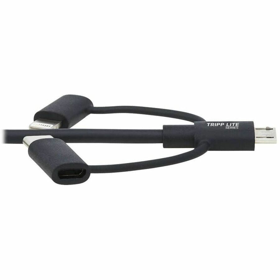Eaton Tripp Lite Series Universal USB-A to Lightning, USB Micro-B and USB-C Sync/Charge Cable (M/3xM), MFi Certified, Black, 6 ft. (1.8 m) — M101-006-LMC-BK