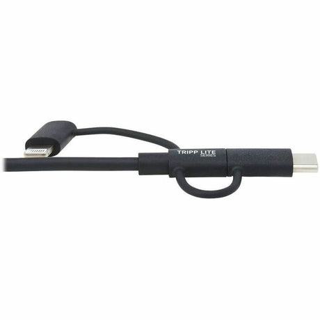 Eaton Tripp Lite Series Universal USB-A to Lightning, USB Micro-B and USB-C Sync/Charge Cable (M/3xM), MFi Certified, Black, 6 ft. (1.8 m) — M101-006-LMC-BK