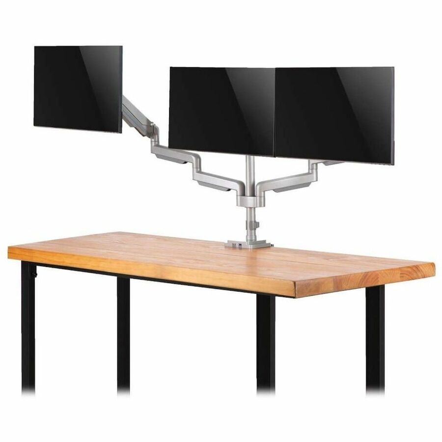 Eaton Tripp Lite Series Triple-Display Gas-Spring Flex-Arm Desktop Clamp and Grommet for 17" to 30" Flat-Screen Displays - USB and Audio Ports, Aluminum — DDR1730TAL