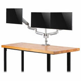Eaton Tripp Lite Series Triple-Display Gas-Spring Flex-Arm Desktop Clamp and Grommet for 17" to 30" Flat-Screen Displays - USB and Audio Ports, Aluminum — DDR1730TAL