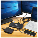 Eaton Tripp Lite Series USB-C Dock, Triple Display - 4K 60 Hz HDMI/DisplayPort, USB 3.x Gen 2 (10Gbps), USB-A/USB-C Hub, GbE, 85W PD Charging, Black — U442-DOCK8-B