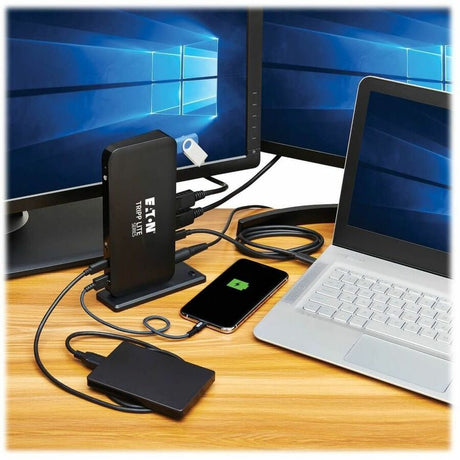 Eaton Tripp Lite Series USB-C Dock, Triple Display - 4K 60 Hz HDMI/DisplayPort, USB 3.x Gen 2 (10Gbps), USB-A/USB-C Hub, GbE, 85W PD Charging, Black — U442-DOCK8-B