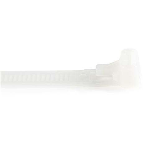 StarTech.com 8"(20cm) Reusable Cable Ties, 1-7/8"(50mm) Dia. 50lb(22Kg) Tensile Strength, Nylon, In/Outdoor, UL Listed, 100 Pack, White — CBMZTRB8