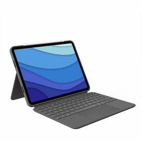 Logitech Combo Touch Keyboard/Cover Case for 11" Apple, Logitech iPad Pro, iPad Pro (2nd Generation), iPad Pro (3rd Generation) Tablet - Oxford Gray — 920-010095