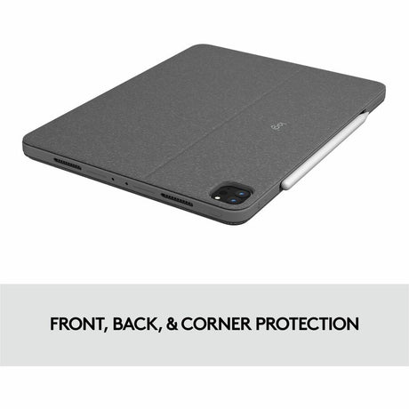 Logitech Combo Touch Keyboard/Cover Case for 11" Apple, Logitech iPad Pro, iPad Pro (2nd Generation), iPad Pro (3rd Generation) Tablet - Oxford Gray — 920-010095