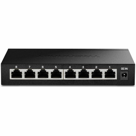 TRENDnet 8-Port 2.5Gb Multi-Gigabit Unmanaged Gaming Switch, TEG-S380, 8 x 2.5GBASE-T Ports, 25Gbps Switching Capacity, Ethernet Splitter, NDAA & TAA Compliant, Fanless, Lifetime Protection, Black — TEG-S380
