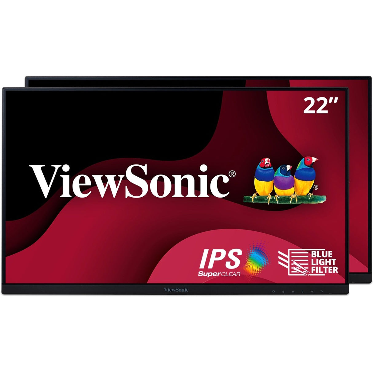 ViewSonic VA2256-MHD_H2 Dual Pack Head-Only 1080p IPS Monitors with FreeSync, HDMI, DisplayPort and VGA for Home and Office — VA2256-MHD_H2