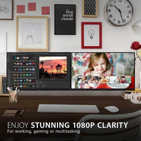 ViewSonic VA2256-MHD_H2 Dual Pack Head-Only 1080p IPS Monitors with FreeSync, HDMI, DisplayPort and VGA for Home and Office — VA2256-MHD_H2
