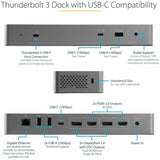 StarTech.com USB C Docking Station for MacBook Pro/Air-M1/M2/M3/M4 (Thunderbolt Compatible) - Dual HDMI/DisplayPort, 96W Power Delivery — TB3CDK2DH