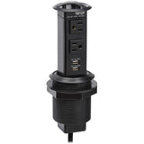 Eaton Tripp Lite Series Power It! 2-Outlet Pop-Up Power and Charging Dock - 2x USB-A, 6 ft. Cord, Antimicrobial Protection, Black — PS22POPAM