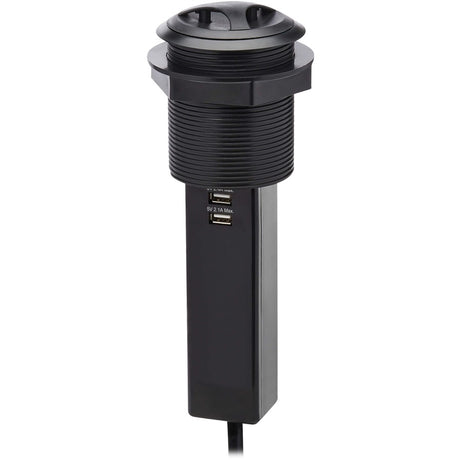 Eaton Tripp Lite Series Power It! 2-Outlet Pop-Up Power and Charging Dock - 2x USB-A, 6 ft. Cord, Antimicrobial Protection, Black — PS22POPAM