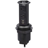 Eaton Tripp Lite Series Power It! 2-Outlet Pop-Up Power and Charging Dock - 2x USB-A, 6 ft. Cord, Antimicrobial Protection, Black — PS22POPAM