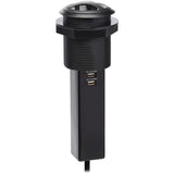 Eaton Tripp Lite Series Power It! 2-Outlet Pop-Up Power and Charging Dock - 2x USB-A, 6 ft. Cord, Antimicrobial Protection, Black — PS22POPAM