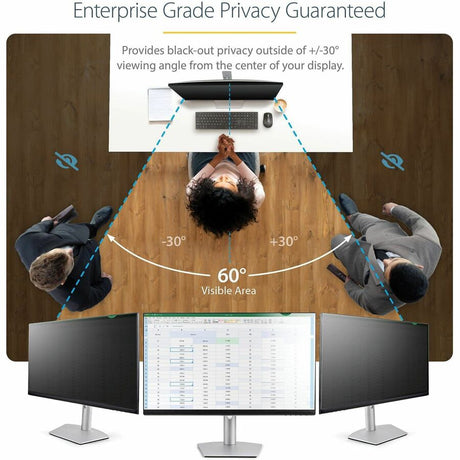 StarTech.com 22-inch 16:9 Computer Monitor Privacy Filter, Anti-Glare Privacy Screen w/51% Blue Light Reduction, +/- 30 deg. View Angle — 2269-PRIVACY-SCREEN