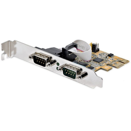 StarTech.com 2-Port PCI Express Serial Card, Dual Port PCIe to RS232 (DB9) Serial Card, 16C1050 UART, COM Retention, Windows & Linux — 21050-PC-SERIAL-LP
