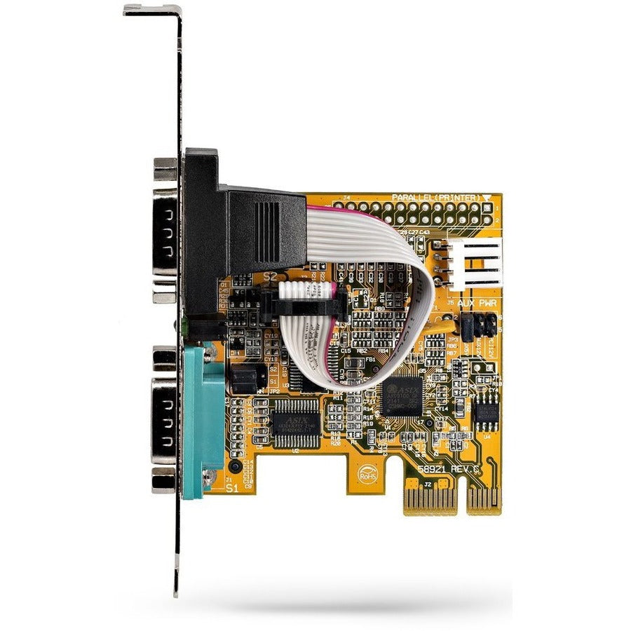 StarTech.com 2-Port PCI Express Serial Card, Dual Port PCIe to RS232 (DB9) Serial Card, 16C1050 UART, COM Retention, Windows & Linux — 21050-PC-SERIAL-LP