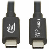 Eaton Tripp Lite Series USB4 40Gbps Cable (M/M) - USB-C, 8K 60 Hz, 240W EPR Charging, Black, 1.2 m (4 ft.) — U521-1P2M-BK