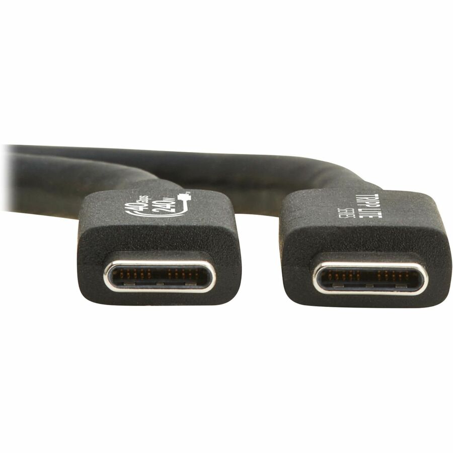 Eaton Tripp Lite Series USB4 40Gbps Cable (M/M) - USB-C, 8K 60 Hz, 240W EPR Charging, Black, 1.2 m (4 ft.) — U521-1P2M-BK