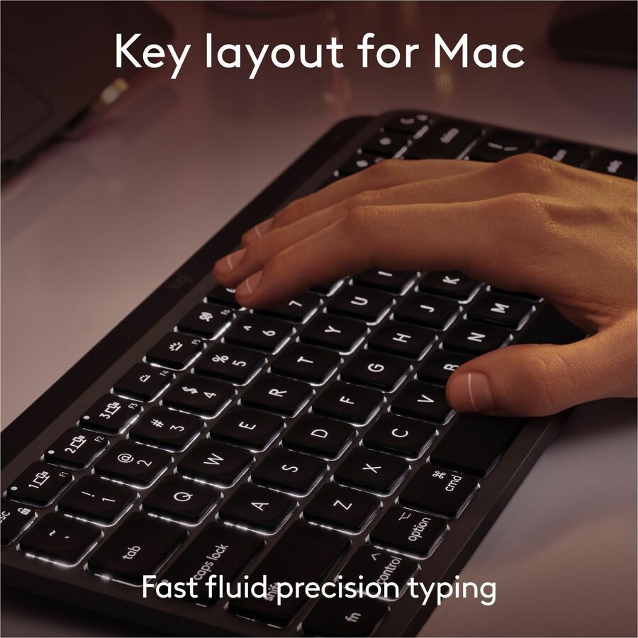 Logitech MX Keys Mini for Mac Minimalist Wireless Keyboard Compact, Bluetooth, Backlit Keys, USB-C, Fast - Space Gray — 920-012644